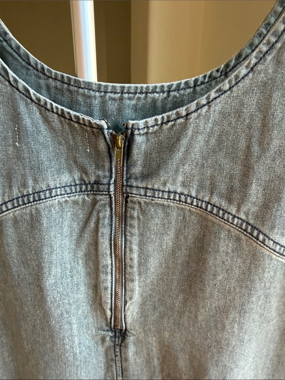 NATURAL LIFE Washed Gray Denim Shift Dress - Picture 8 of 9